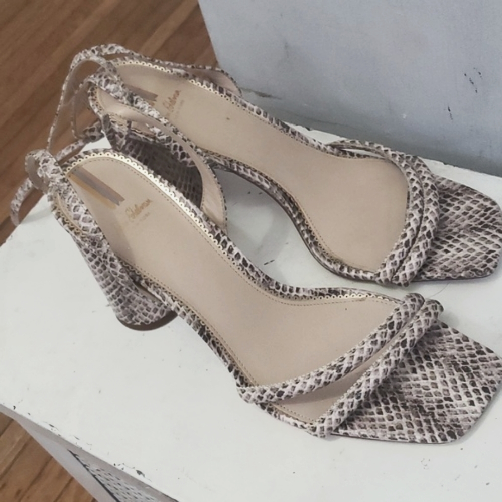 Sam Edelman Snakeskin Chunky Heel Sandal, size 11 - Picture 2 of 5